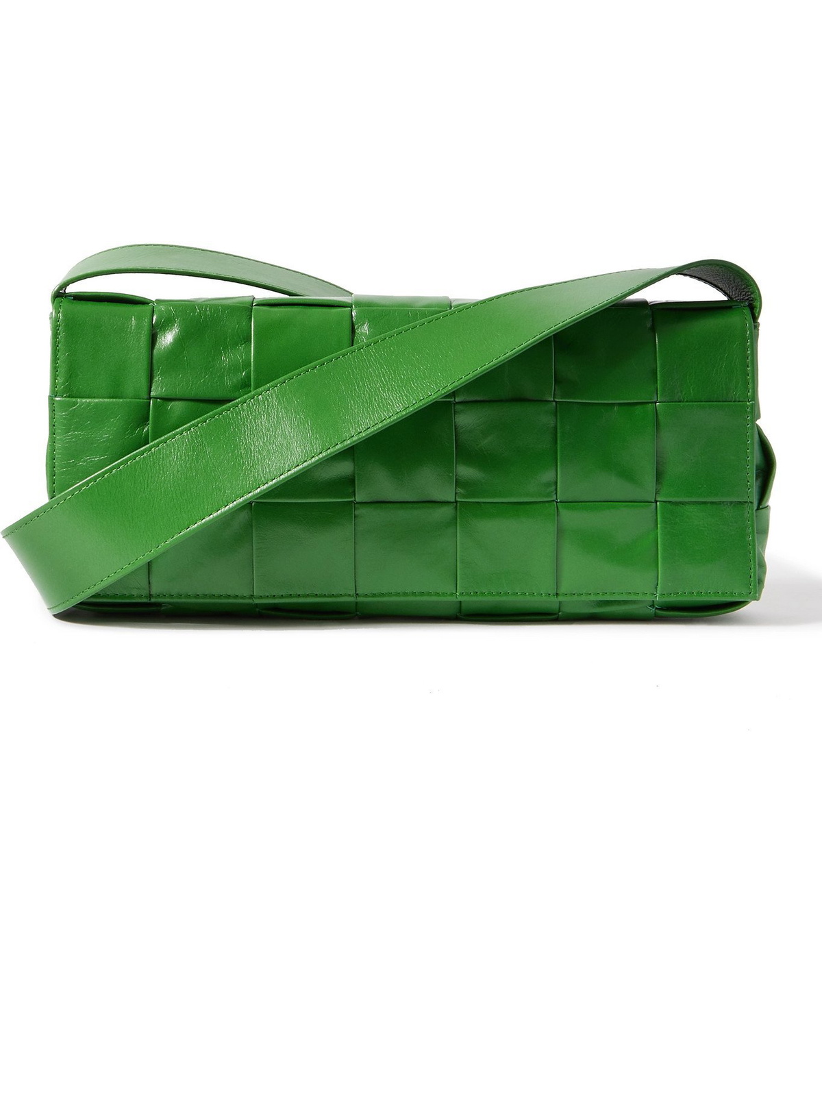 Bottega Veneta Green Intrecciato Leather Shoulder Bag