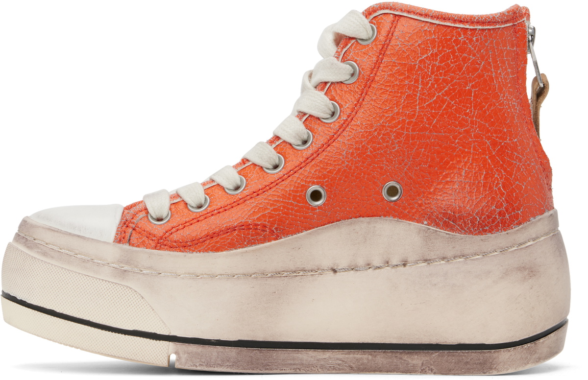 R13 Orange Kurt High Top Sneakers