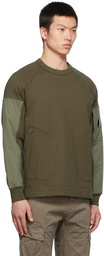 C.P. Company Khaki Fleece Diagonal Utility Sweatshirt