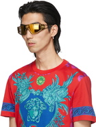 Versace Gold Shield Medusa Sunglasses