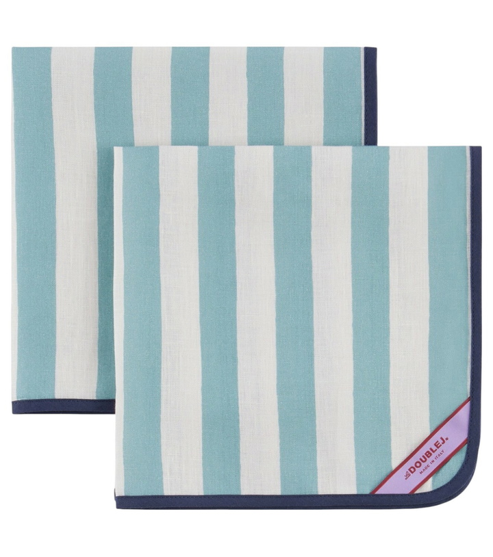 Photo: La DoubleJ Riviera Celeste set of 2 linen napkins