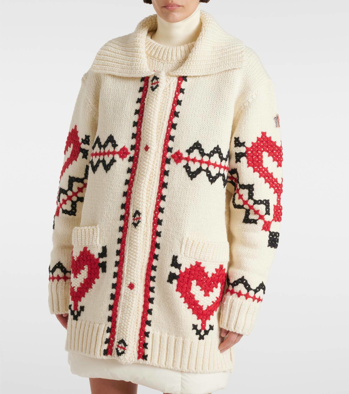 Moncler Grenoble Embroidered wool-blend cardigan Moncler Grenoble