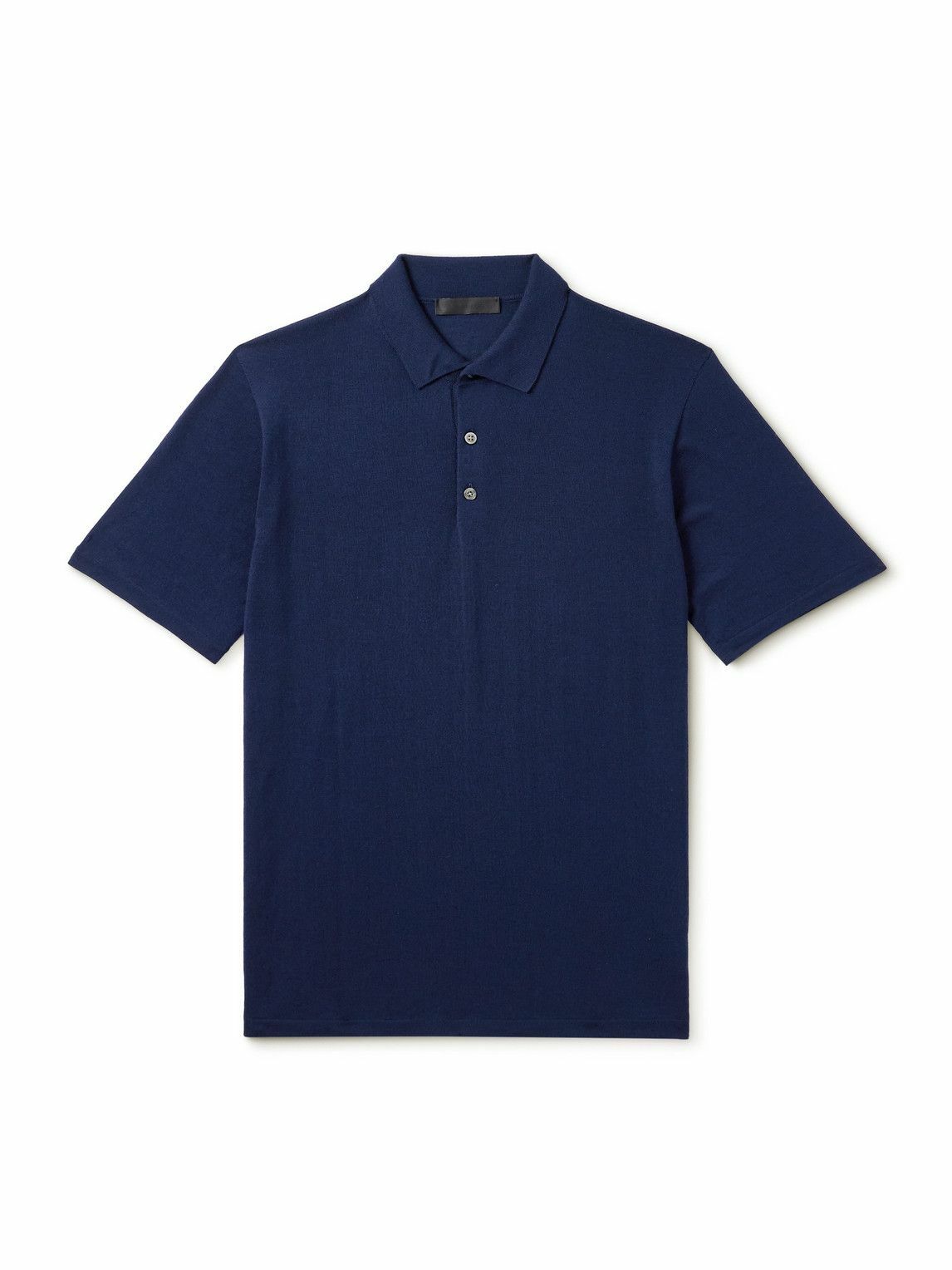 Saman Amel - Slim-Fit Wool Polo Shirt - Blue