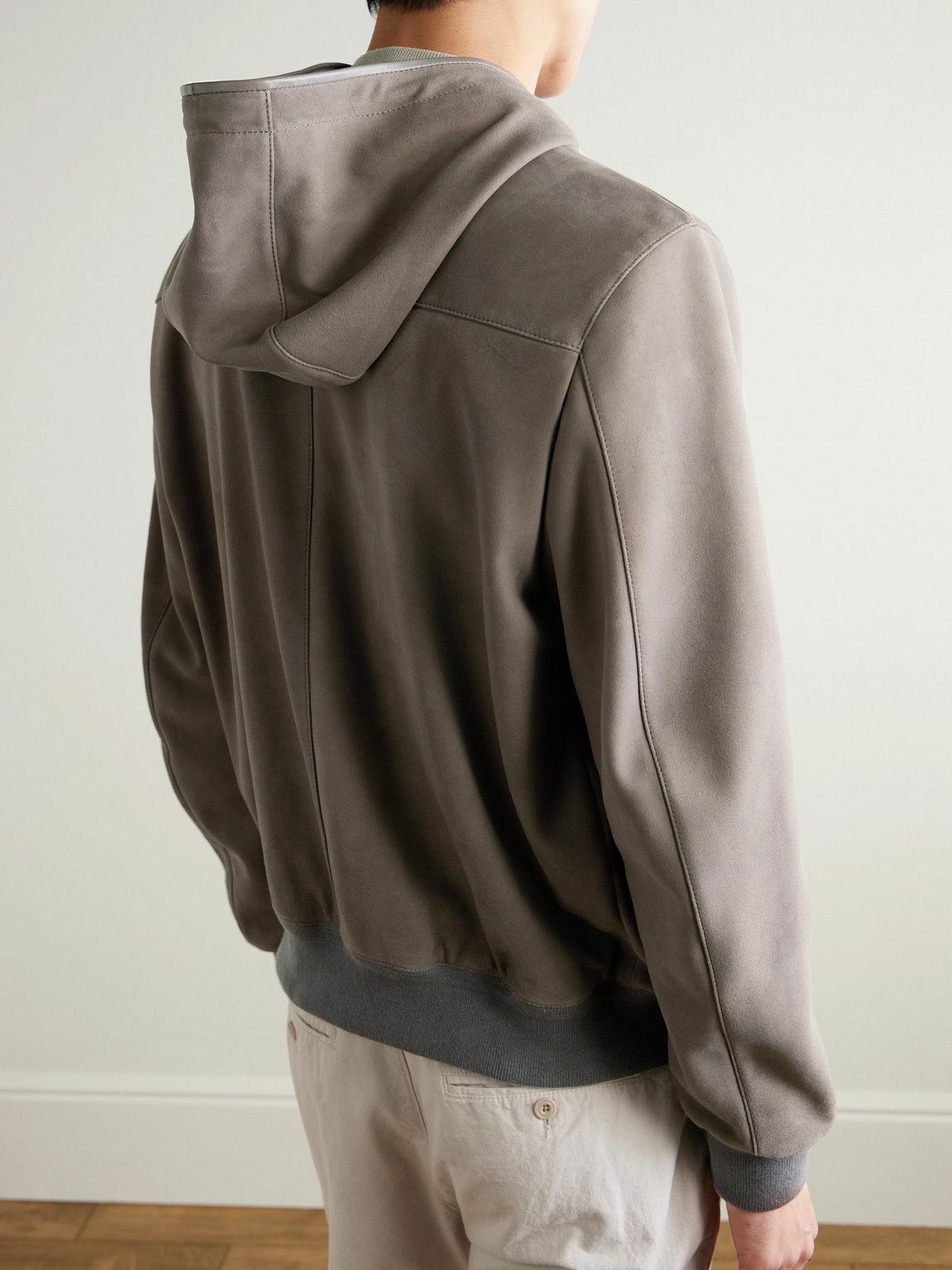Mr P. - Suede Hoodie - Brown