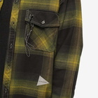 And Wander Men's Thermonel Check Shirt in Khaki