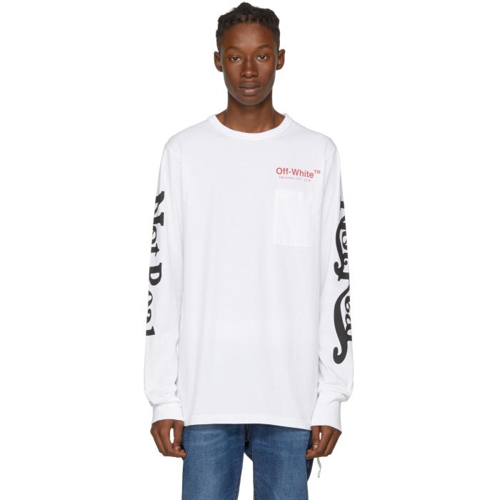 Photo: Off-White White Long Sleeve Not Real T-Shirt