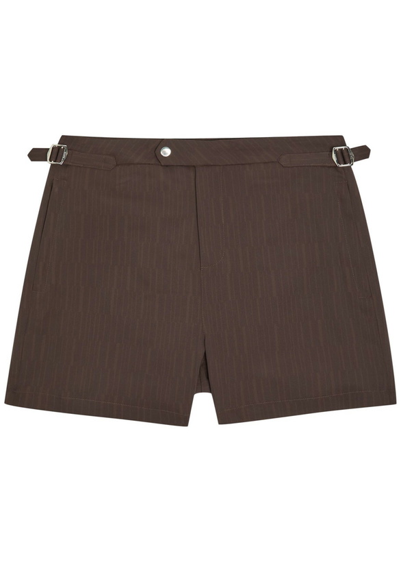 Photo: Raith Silas Striped Woven Swim Shorts Brown