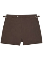 Raith Silas Striped Woven Swim Shorts Brown