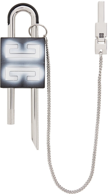 Photo: Givenchy Black & White Chito Edition Medium 4G Padlock Keychain