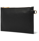 Versace - Logo-Embellished Full-Grain Leather Pouch - Black