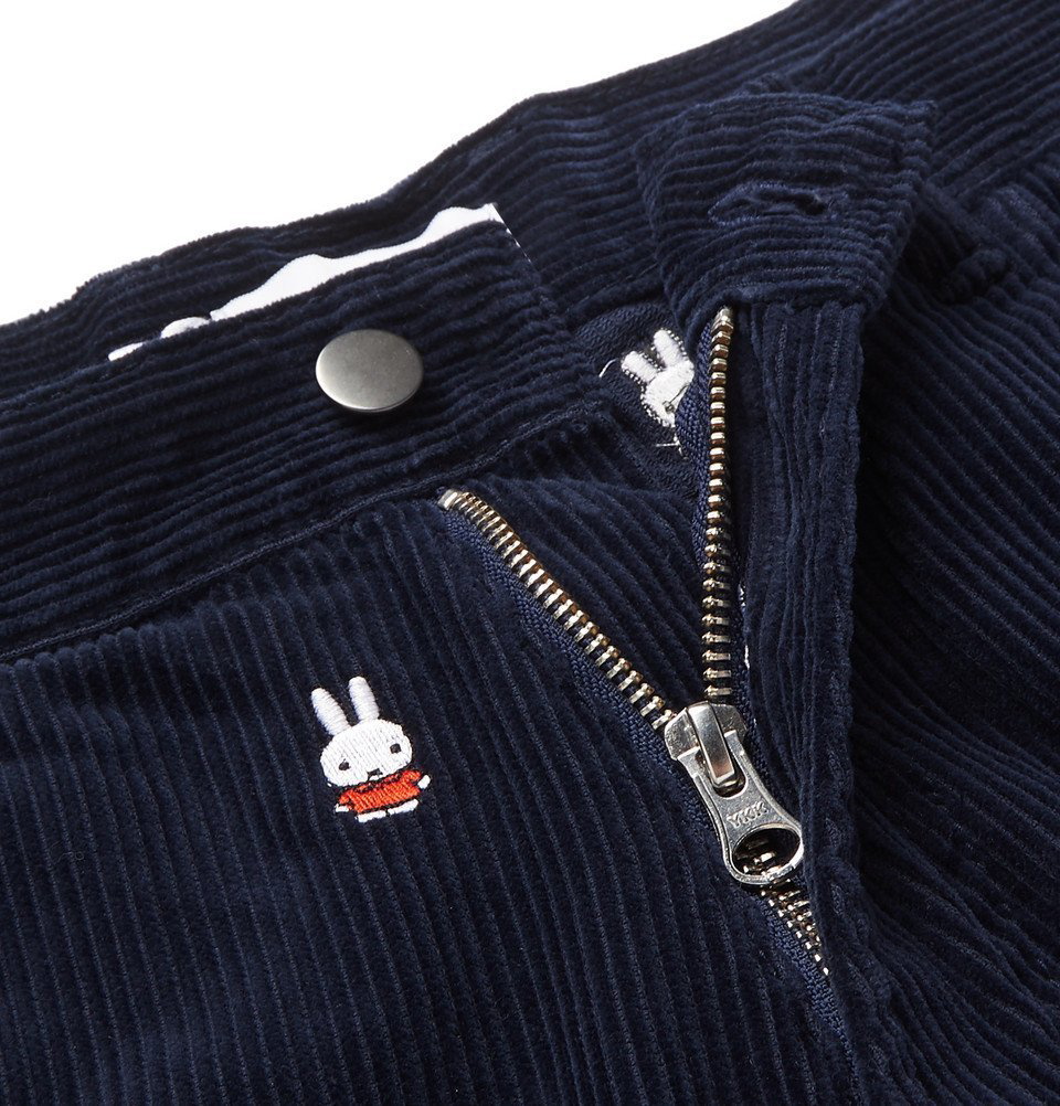 Pop Trading Company - Miffy Embroidered Cotton-Corduroy Trousers