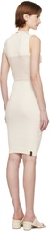 Isa Boulder Off-White Honeycomb Midi Dress
