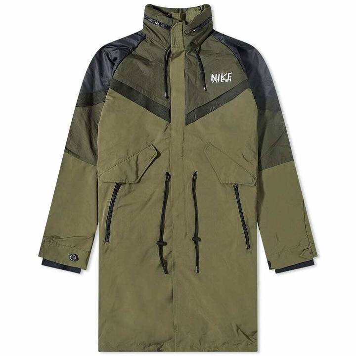 Photo: Nike Men's Sacai Trench Coat Jacket in Medium Olive