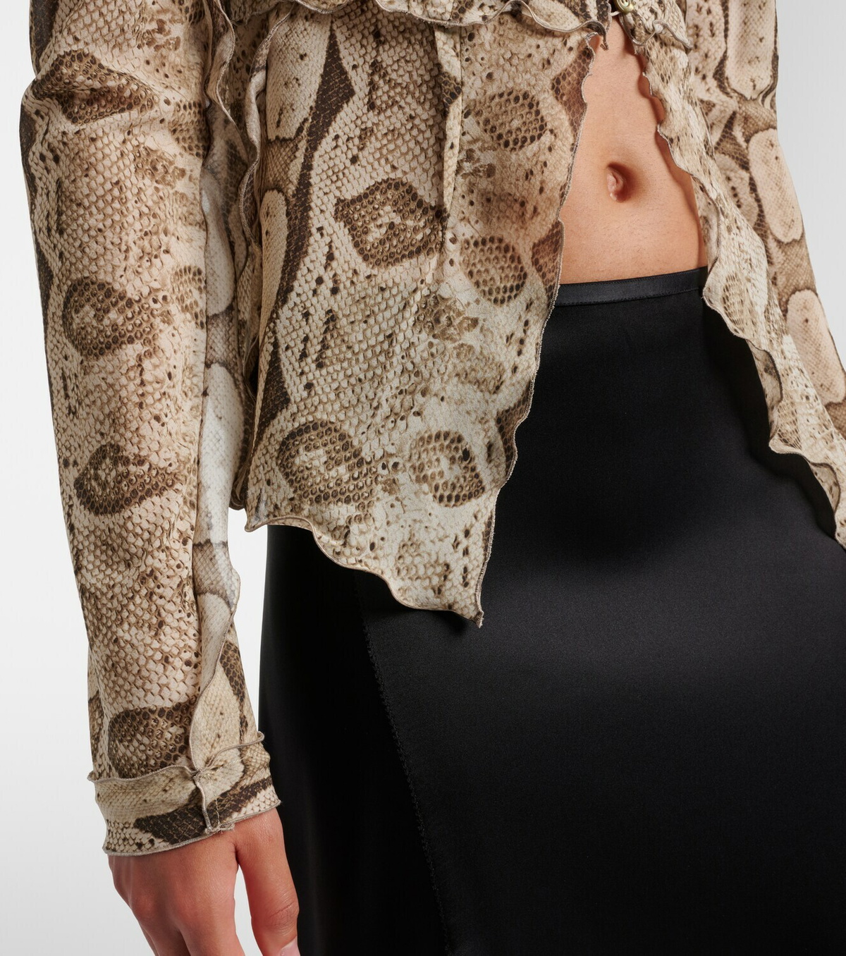 Gucci Snake-print silk blouse
