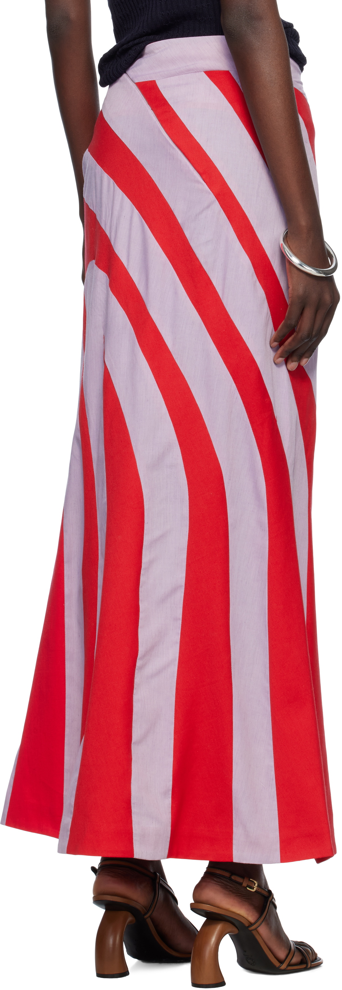 Stanley Raffington Red & Blue Parametric Maxi Skirt