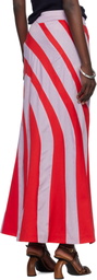 Stanley Raffington Red & Blue Parametric Maxi Skirt