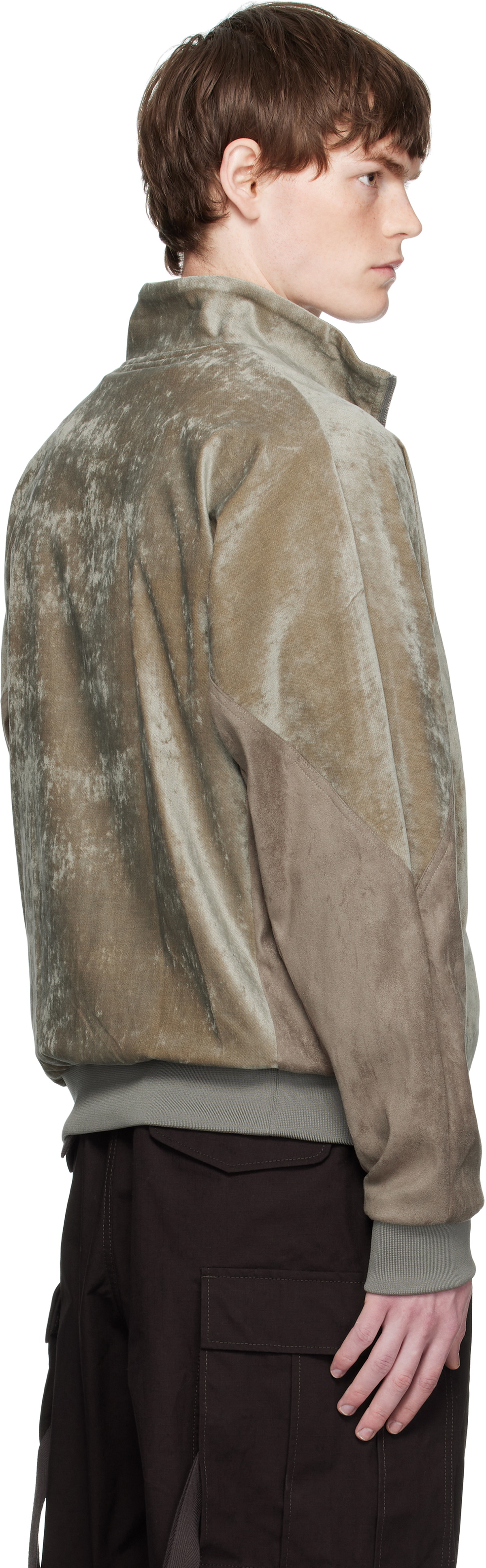Toga Virilis Khaki Velvet Track Jacket