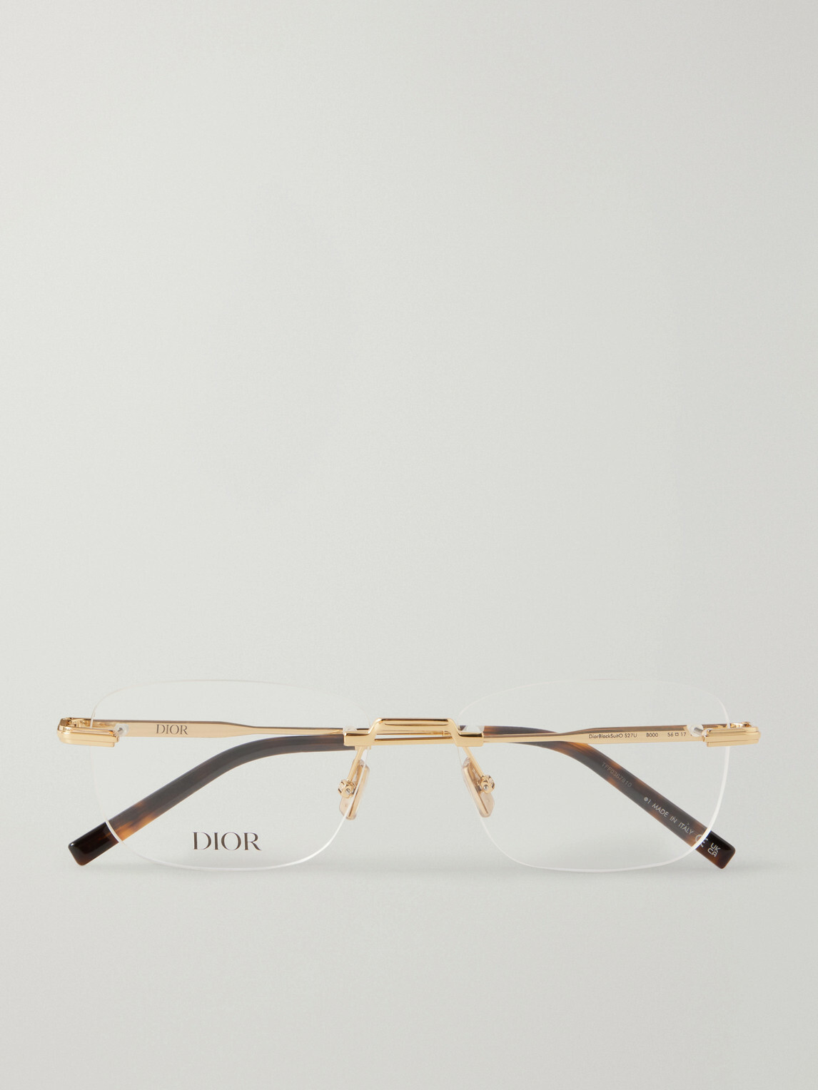 Dior Eyewear - Black Suito S27U D-Frame Gold-Tone and Acetate Glasses