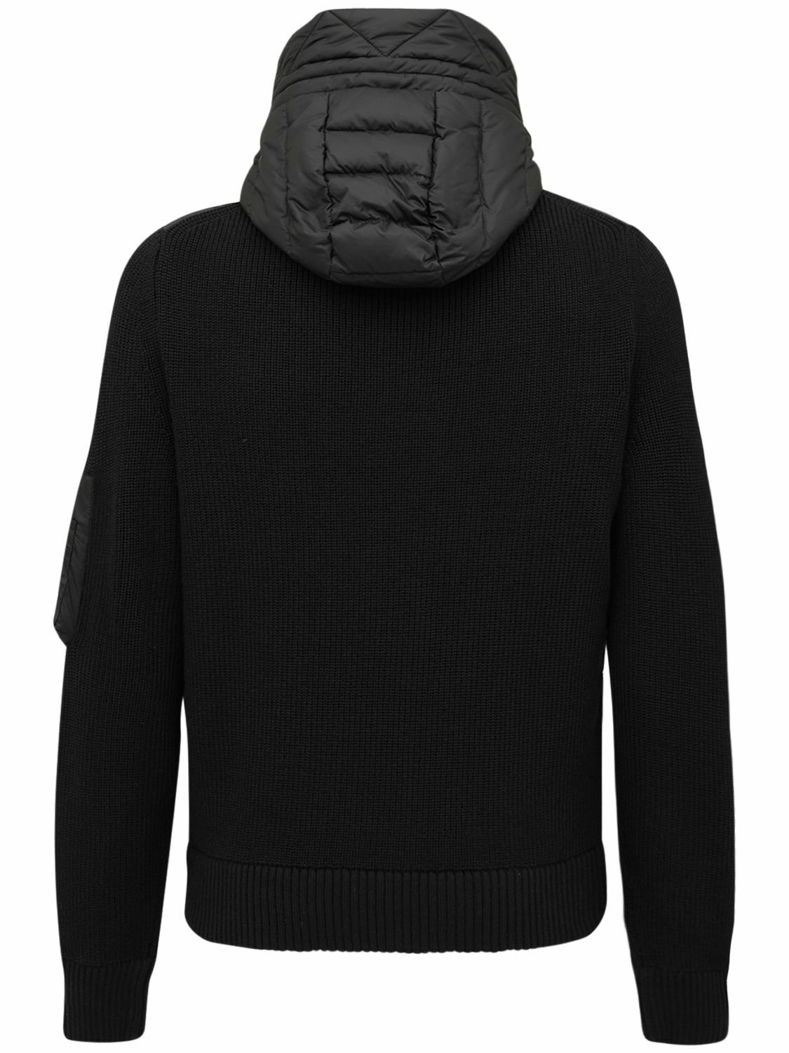 ジャケット MONCLER BLACK WOOL BLEND TRICOT JACKET 30373848~black_0.jpg