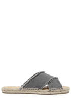 Castañer Palmera Distressed Canvas Espadrille Sliders Grey