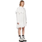 SJYP White Asymmetric Frill Shirt Dress