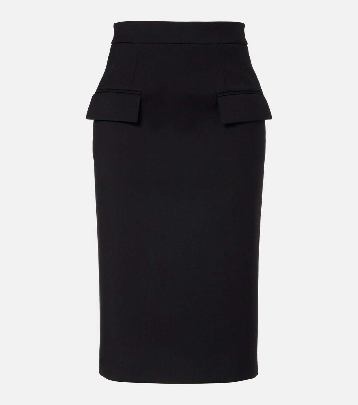 McQueen High-rise wool gabardine pencil skirt