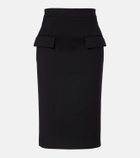 McQueen High-rise wool gabardine pencil skirt