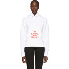 Helmut Lang SSENSE Exclusive White and Red Brian Roettinger Logo Hack Standard Hoodie