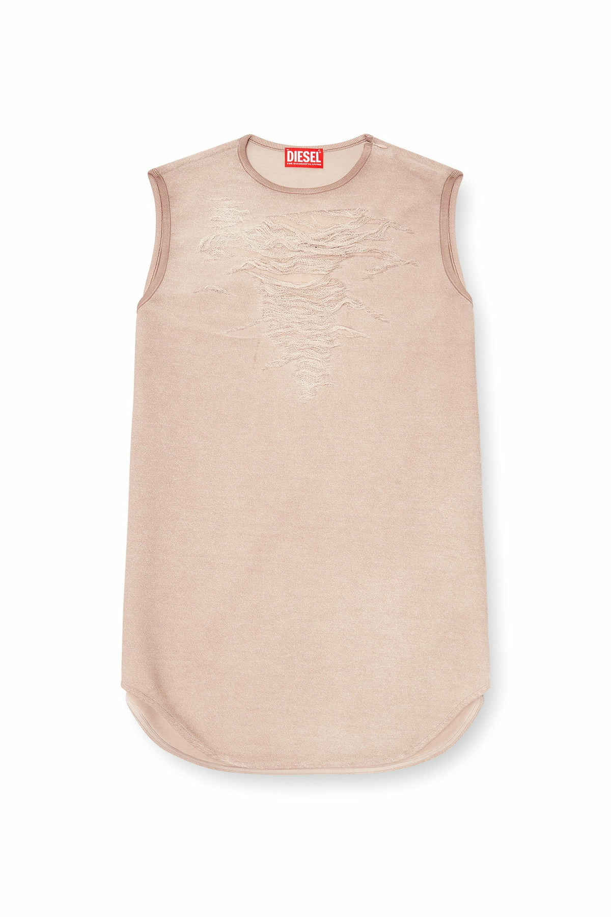 Diesel Short dress in devoré sweatshirt fabric - Dresses Womens in Pink
