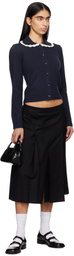 Sandy Liang Navy Roche Cardigan