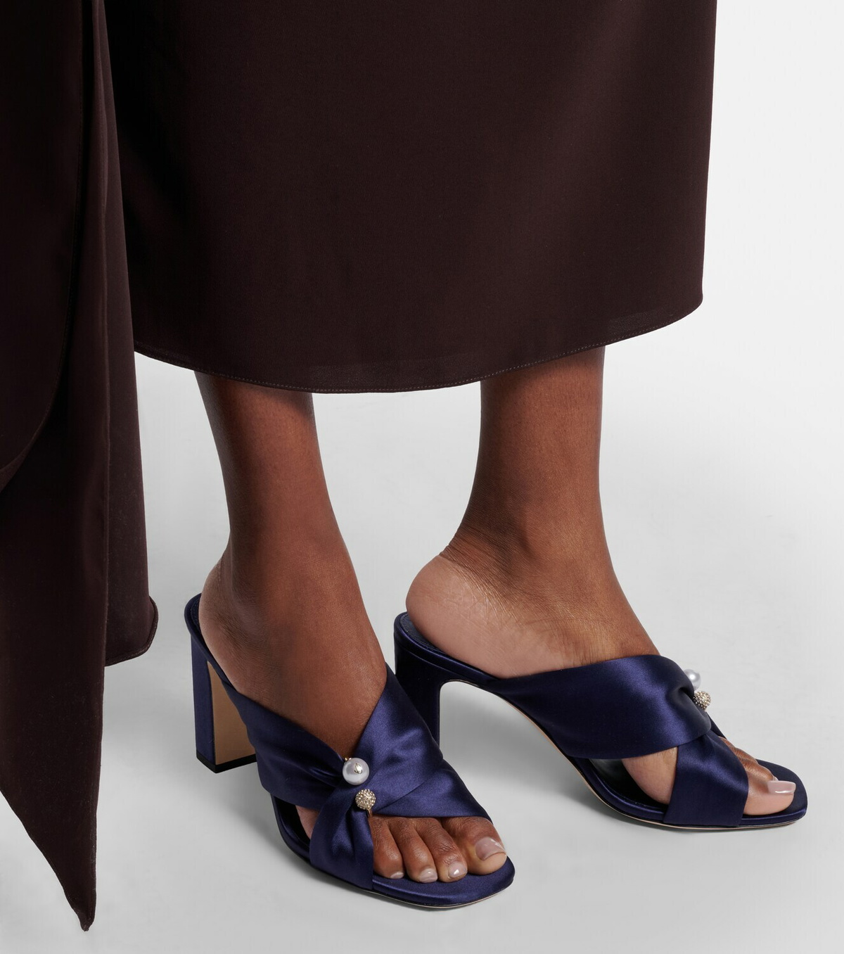 Jimmy Choo Rafi embellished satin mules