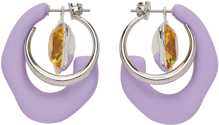 Photo: Mounser Silver & Purple Marshmallow Hoop Earrings