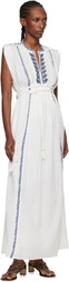 Isabel Marant Etoile White Liviane Summer Embroidered Long Dress