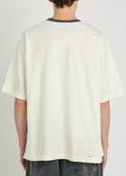 Maison Mihara Yasuhiro Distressed Printed Cotton T-shirt White