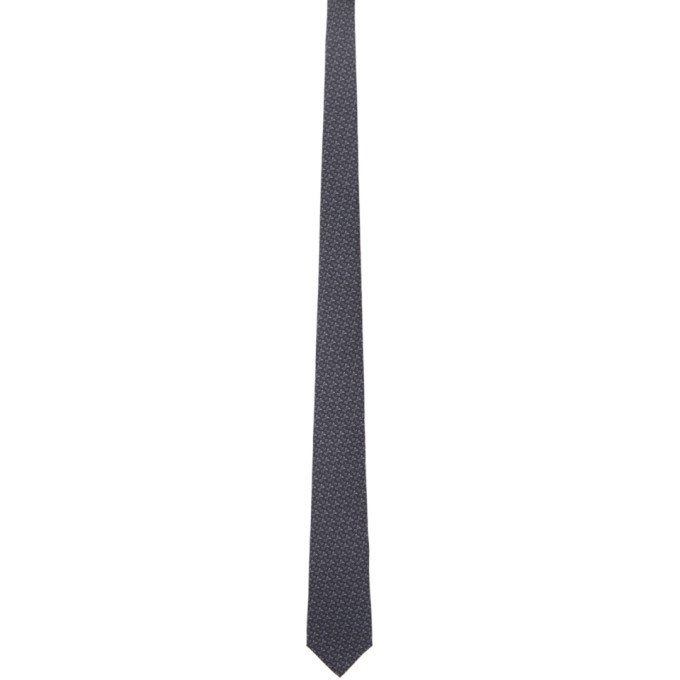 Photo: Burberry Grey Silk Monogram Classic Cut Tie