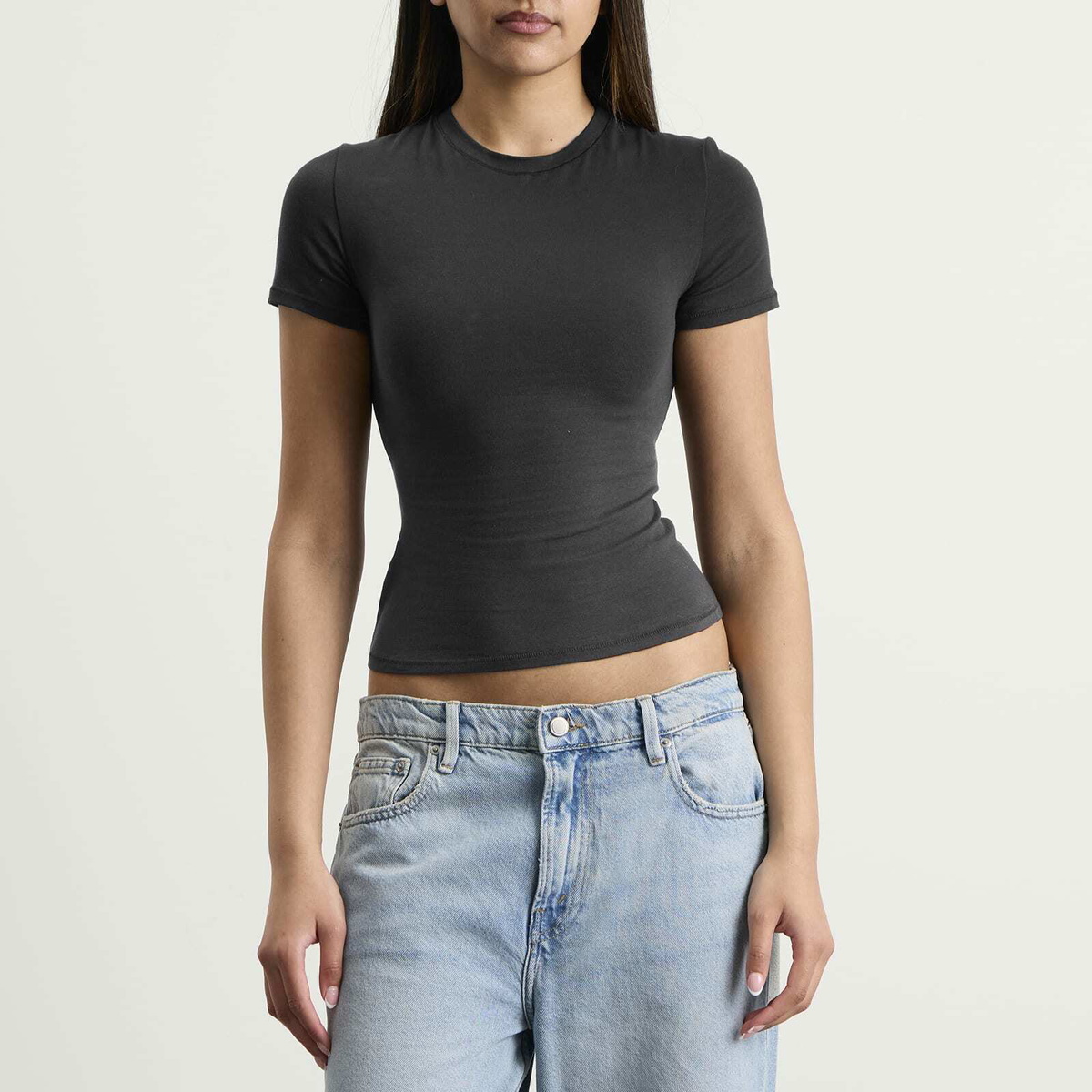 SKIMS Women's Cotton Jersey T-Shirt in Soot