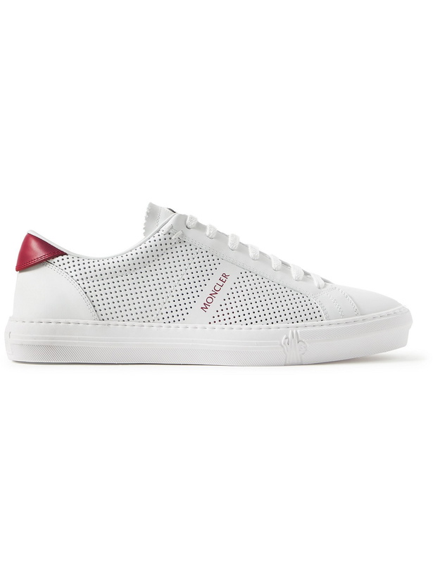 Photo: MONCLER - New Monaco Perforated Leather Sneakers - White