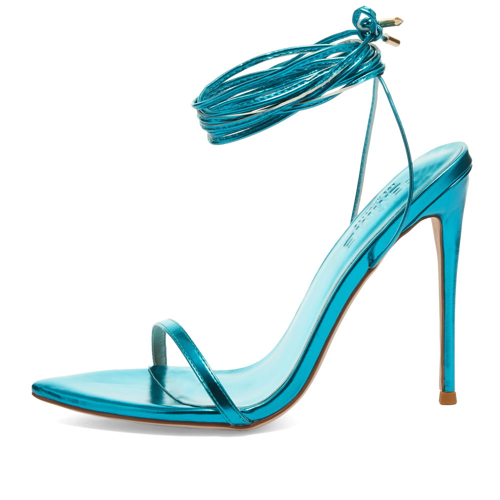 Women Teal Green Faux Leather Heel Sandals at Rs 2550/pair | Mumbai | ID:  2853129846130
