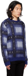 AMIRI Blue Plaid Sweater