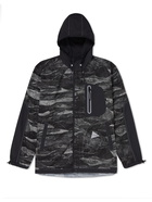 AND WANDER - Printed Nylon Hooded Jacket - Black