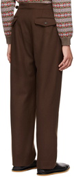 Bode Brown Wool Straight Trousers