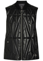Rick Owens X Moncler Geocamo Padded Leather Flight Vest Black