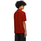 Dries Van Noten Red Camp Short Sleeve Shirt
