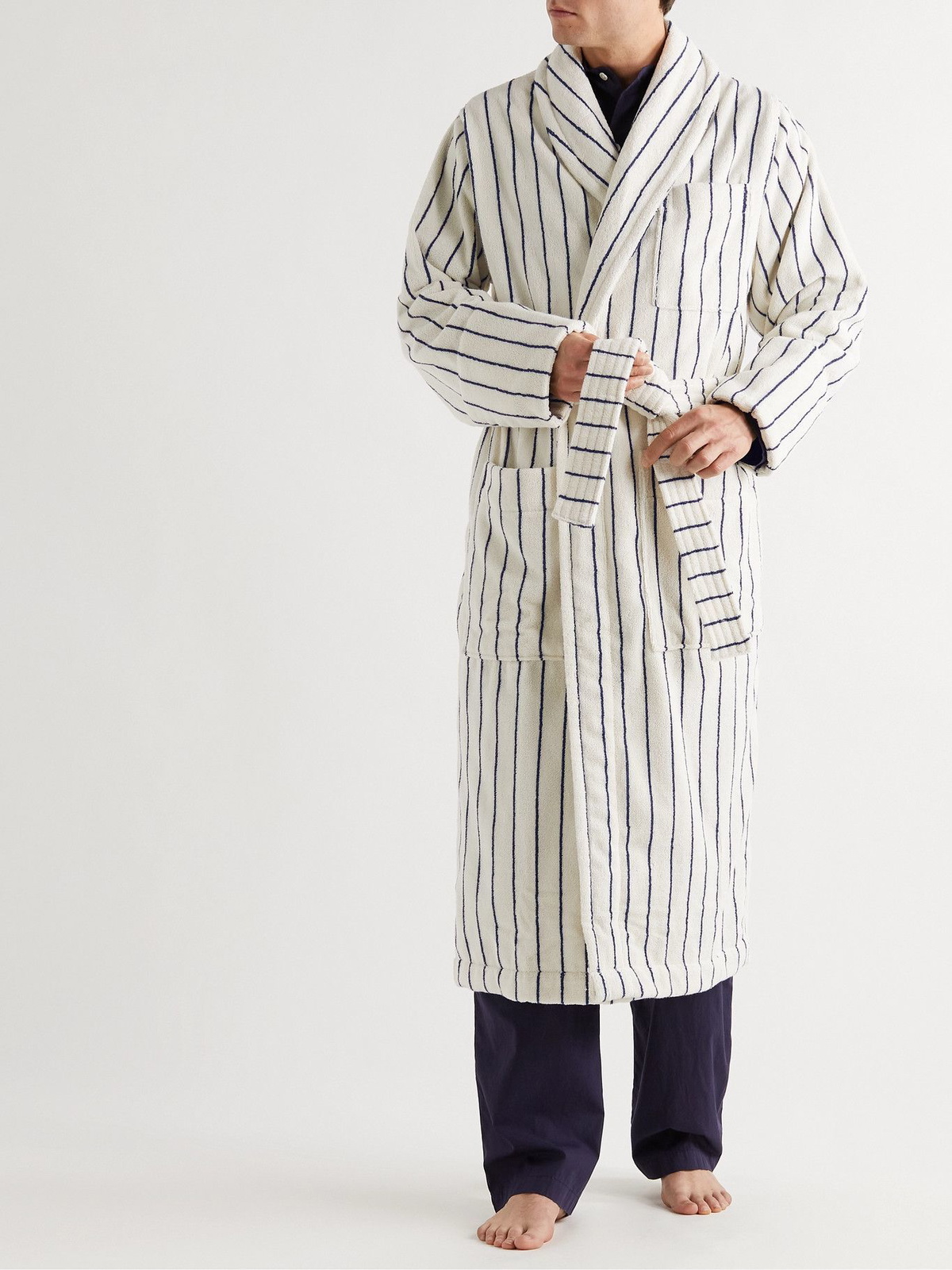 Striped Organic Cotton-Terry Robe