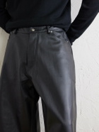 424 - Straight-Leg Leather Shorts - Black