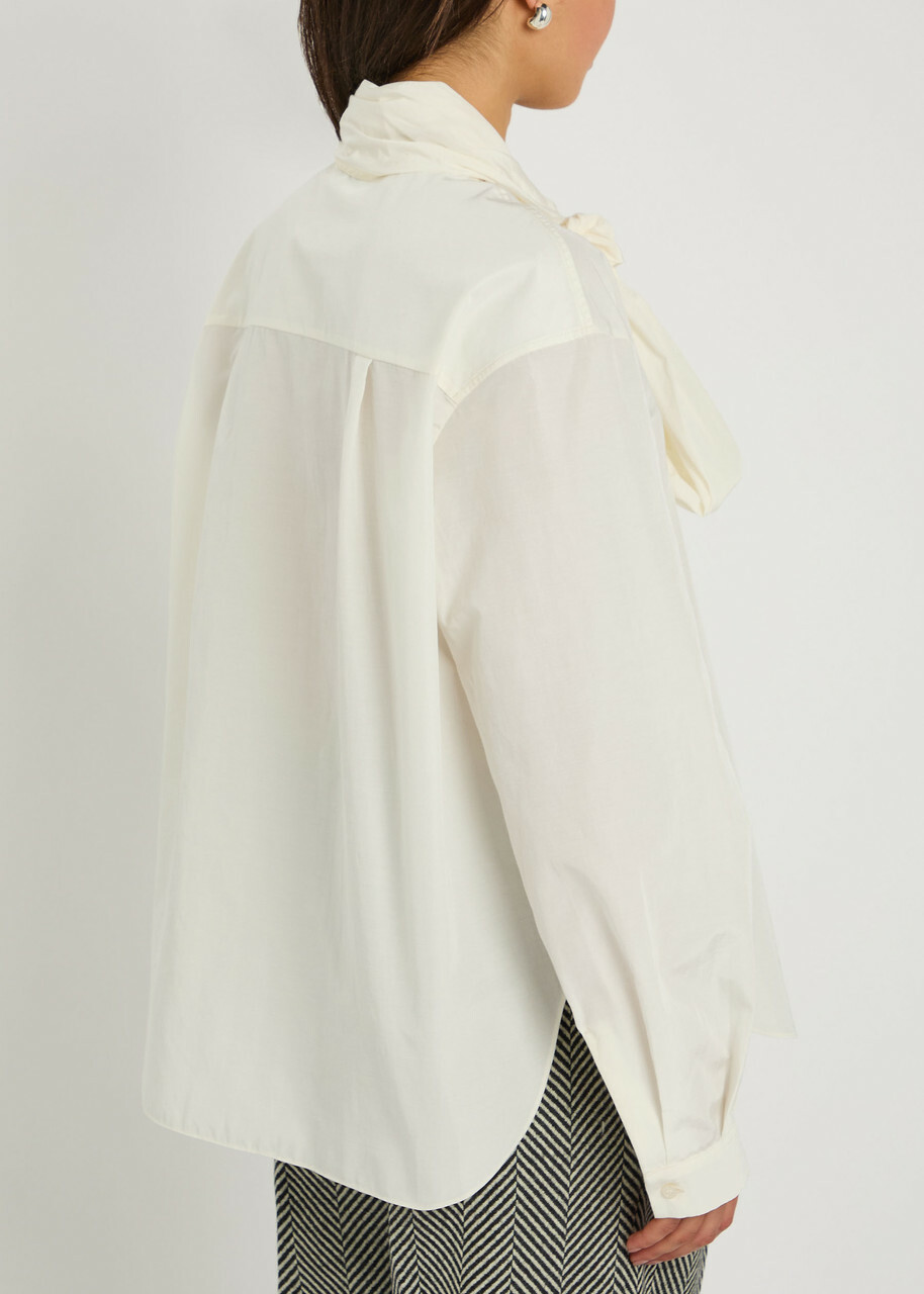 Forte_forte Bow-detail Taffeta Shirt Cream