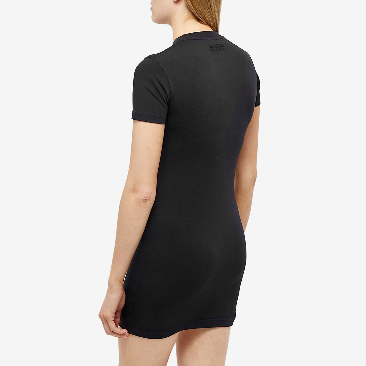 Vetements Women's 4 Seasons Logo Fitted T-Shirt Dress in Black Vetements