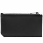 Saint Laurent Men's Grain Leather Zip Card Case in Black
