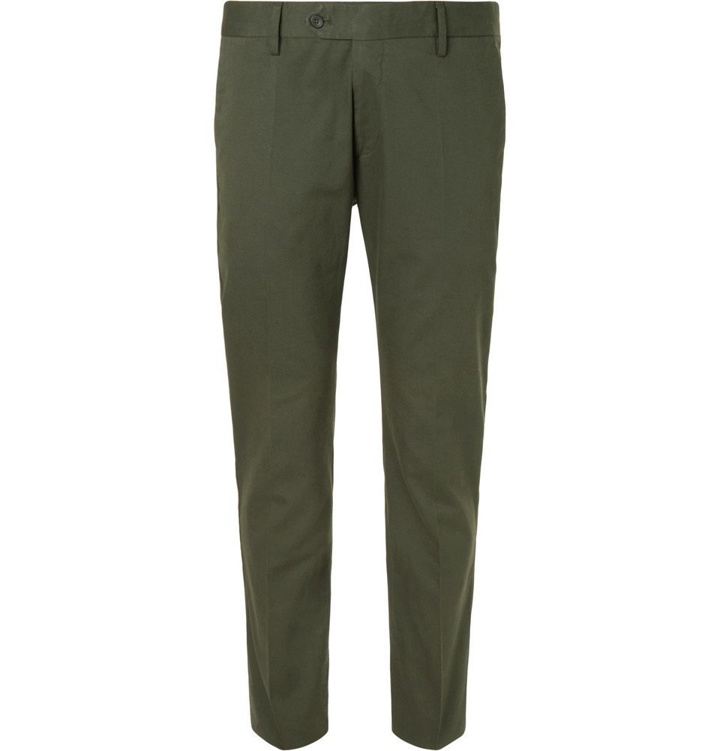 Photo: NN07 - Theo Slim-Fit Stretch-Cotton Trousers - Men - Green