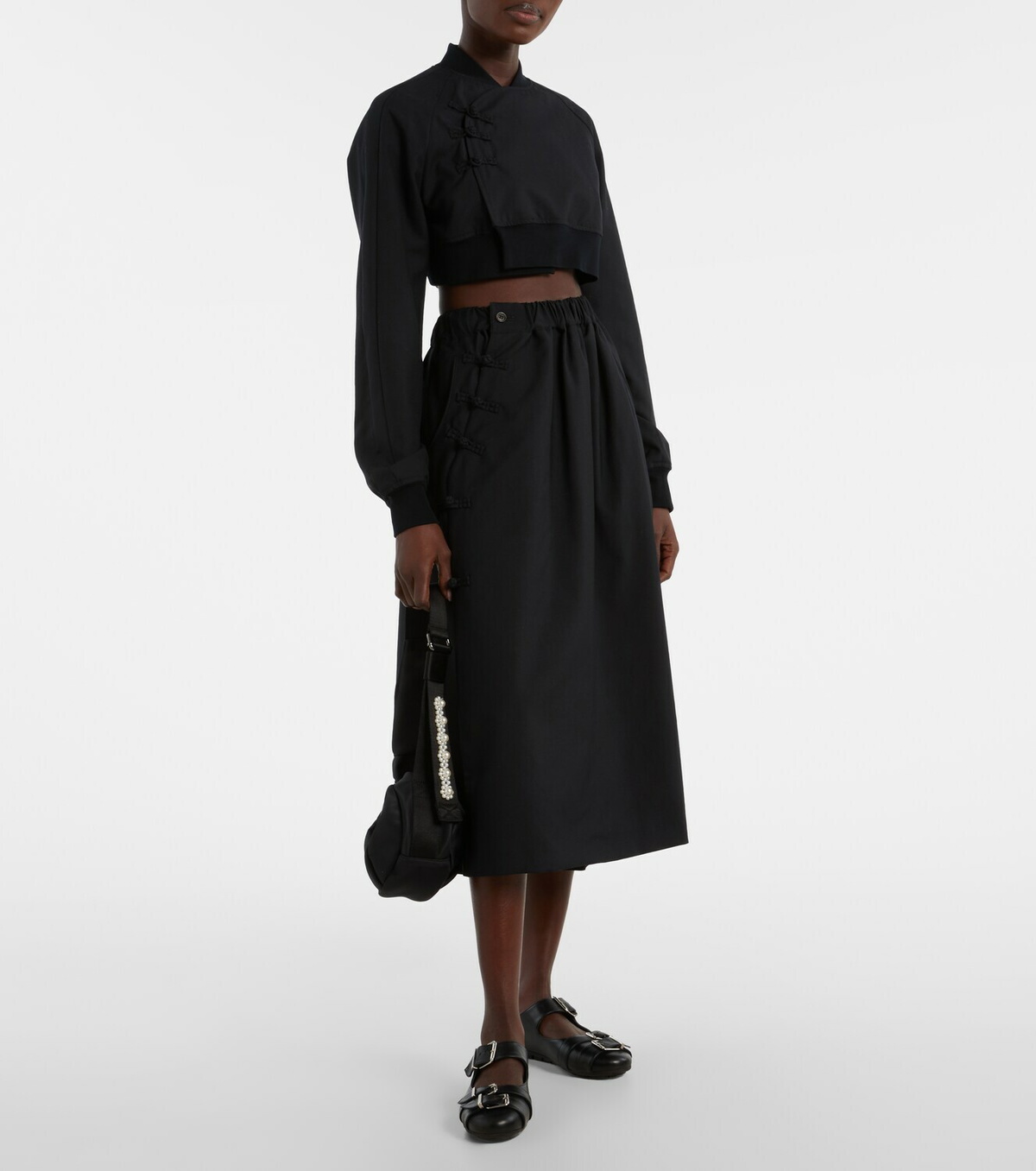 Noir Kei Ninomiya Wool midi skirt